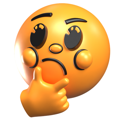 Thinking Face 3D Retro Emoji Icon 3D Graphic