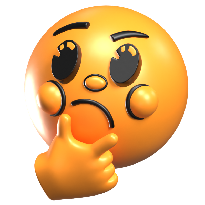 Thinking Face 3D Retro Emoji Icon