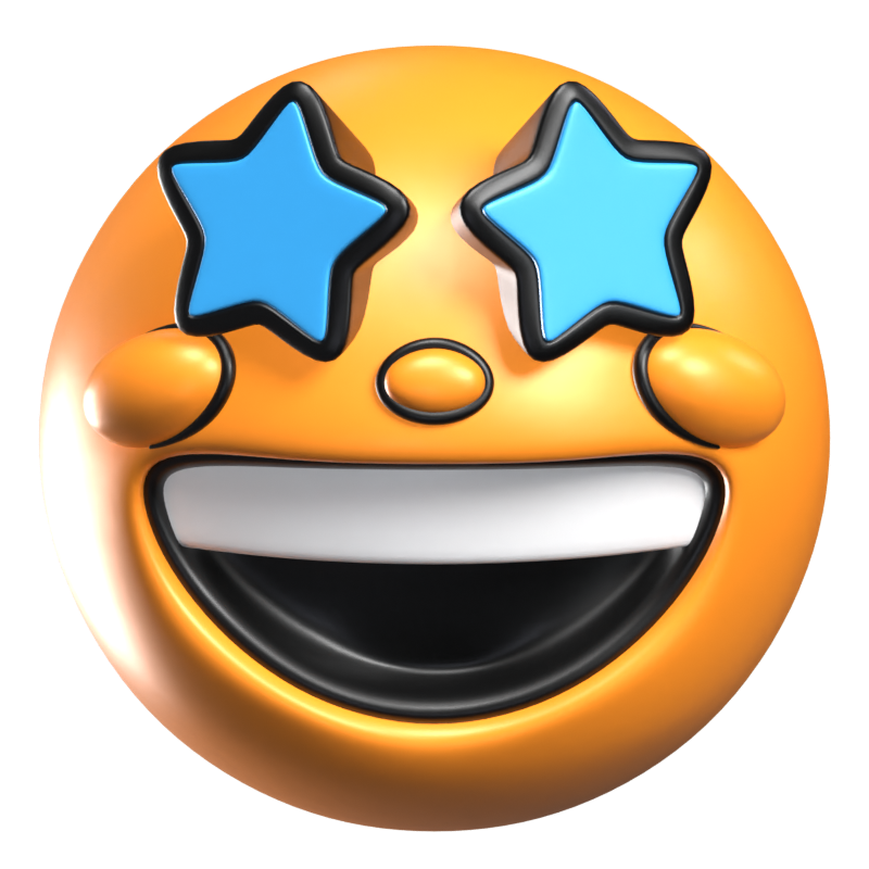 Ícone de emoji retrô 3D Star-Struck