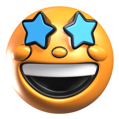 Star-Struck 3D Retro Emoji Icon 3D Graphic