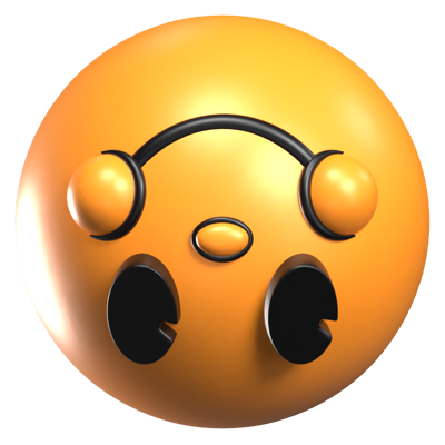 Upside-Down Face 3D Retro Emoji Icon 3D Graphic