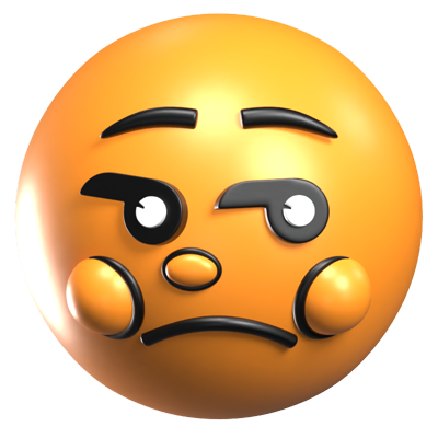 Unamused Face 3D Retro Emoji Icon 3D Graphic