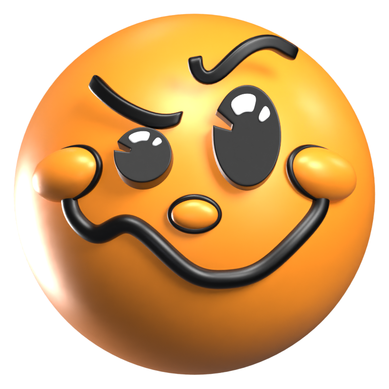 Verrücktes Gesicht 3D Retro Emoji Icon