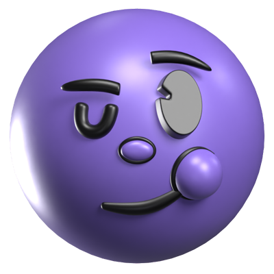 Wink 3D Retro Emoji Icon 3D Graphic