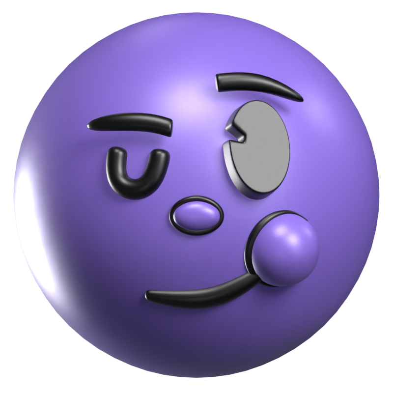 Zwinkerndes 3D-Retro-Emoji-Symbol