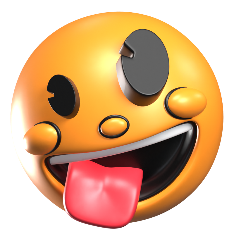 Zany Face 3D Retro Emoji Icon