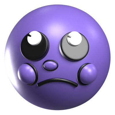 Face With Rolling Eyes 3D Retro Emoji Icon 3D Graphic