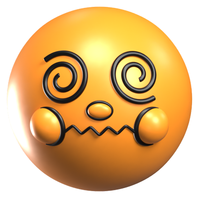 Face With Spiral Eyes 3D Retro Emoji Icon 3D Graphic