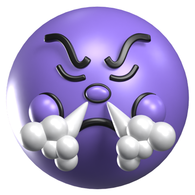 Face With Steam From Nose 3D Retro Emoji Icon 3D Graphic