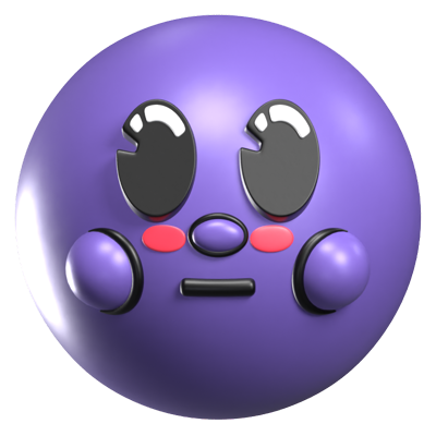 Flushed Face 3D Retro Emoji Icon 3D Graphic