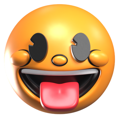 Face With Tongue 3D Retro Emoji Icon 3D Graphic