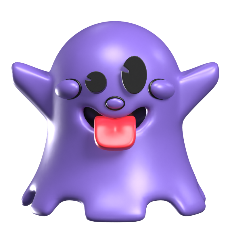 Geist 3D Retro-Emoji-Symbol