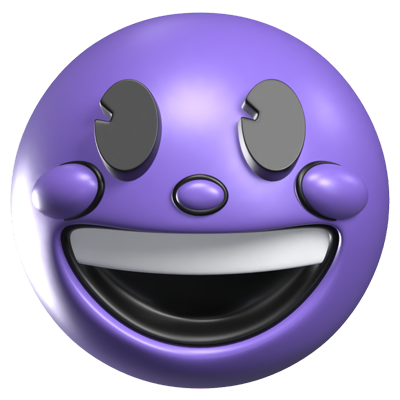 Grinning Face 3D Retro Emoji Icon 3D Graphic