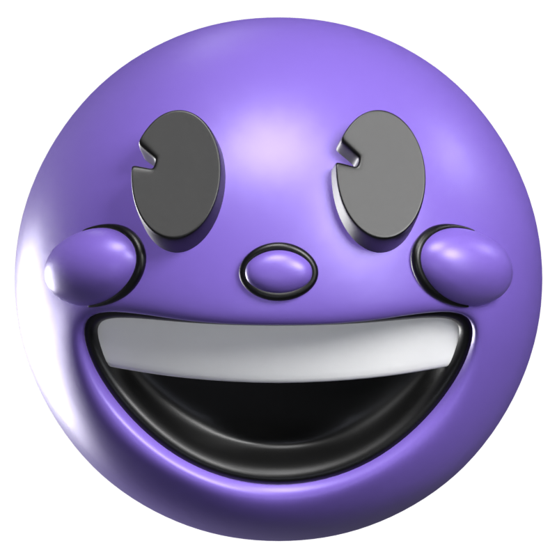 Ícone de emoji retrô 3D de rosto sorridente