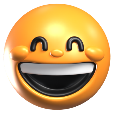 Grinning With Smiling Eyes 3D Retro Emoji Icon 3D Graphic