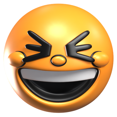 Grinning Squinting Face 3D Retro Emoji Icon 3D Graphic
