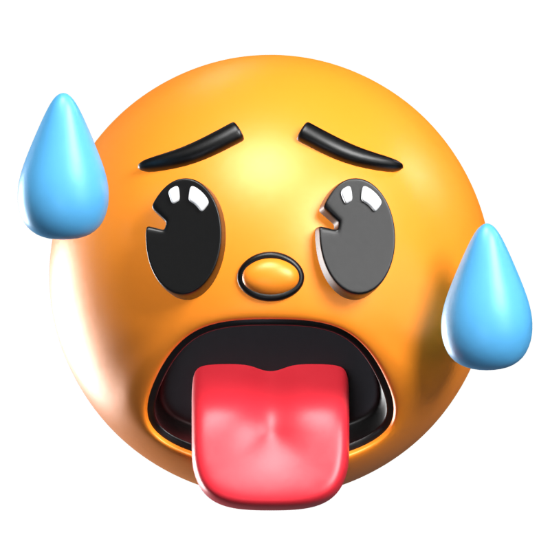 Hot Face 3D Retro Emoji Icon