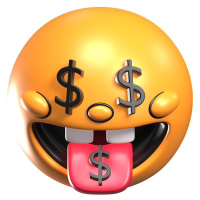 Money-Mouth Face 3D Model 3D Graphic