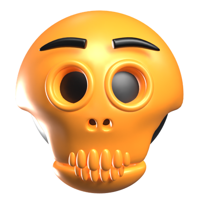 Skull 3D Retro Emoji Icon Model 3D Graphic