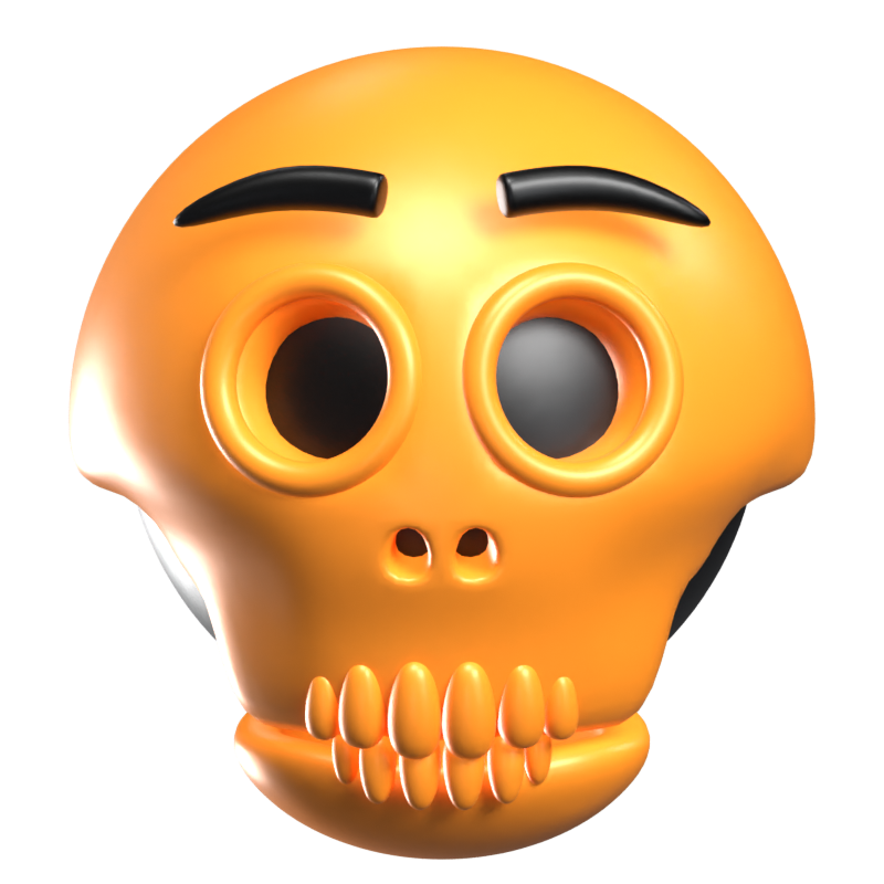 Schädel 3D Retro Emoji Icon Modell