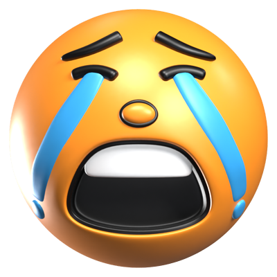 3D Loudly Crying Face Model 3D Graphic