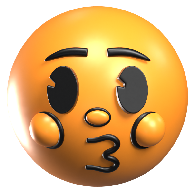 Kissing Face 3D Icon