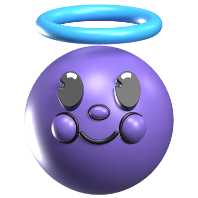 Angel 3D Icon Model With Halo 3D Graphic
