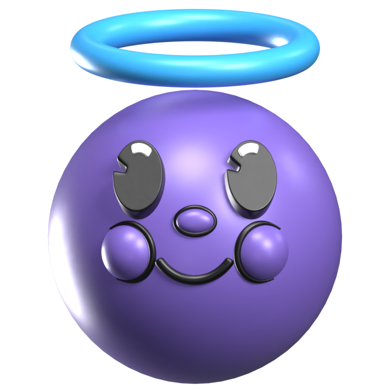 Engel 3D Icon Modell mit Halo