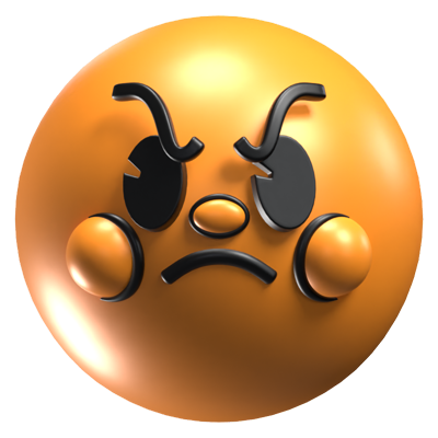 Angry Face 3D Icon Model 3D Graphic