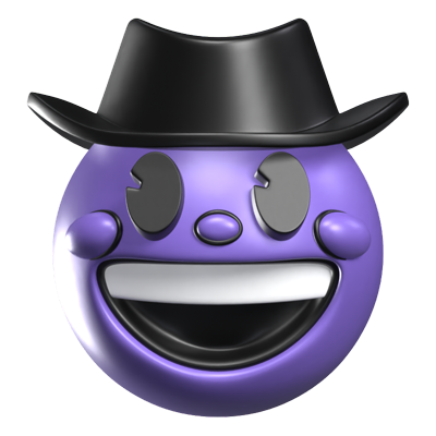 Cowboy Face With Hat 3D Icon 3D Graphic