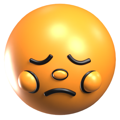 Disappointed Face 3D Icon Model 3D Graphic