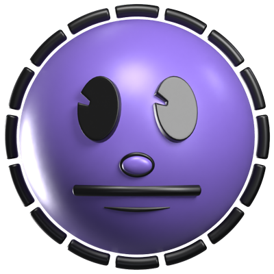 Dotted Line Face 3D Icon 3D Graphic