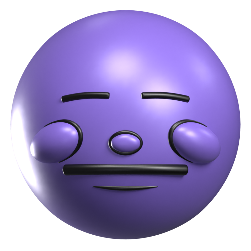 Expressionless Face 3D Icon Model