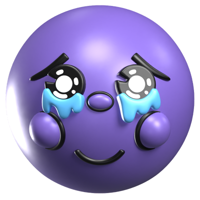 Face Holding Back Tears 3D Icon 3D Graphic