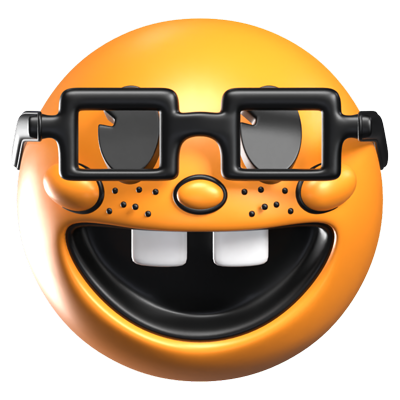 Nerd Face 3D Retro Emoji Icon Model 3D Graphic