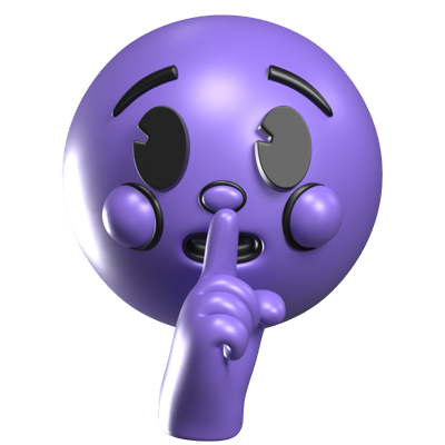 Shushing Face 3D Retro Emoji Icon Model 3D Graphic