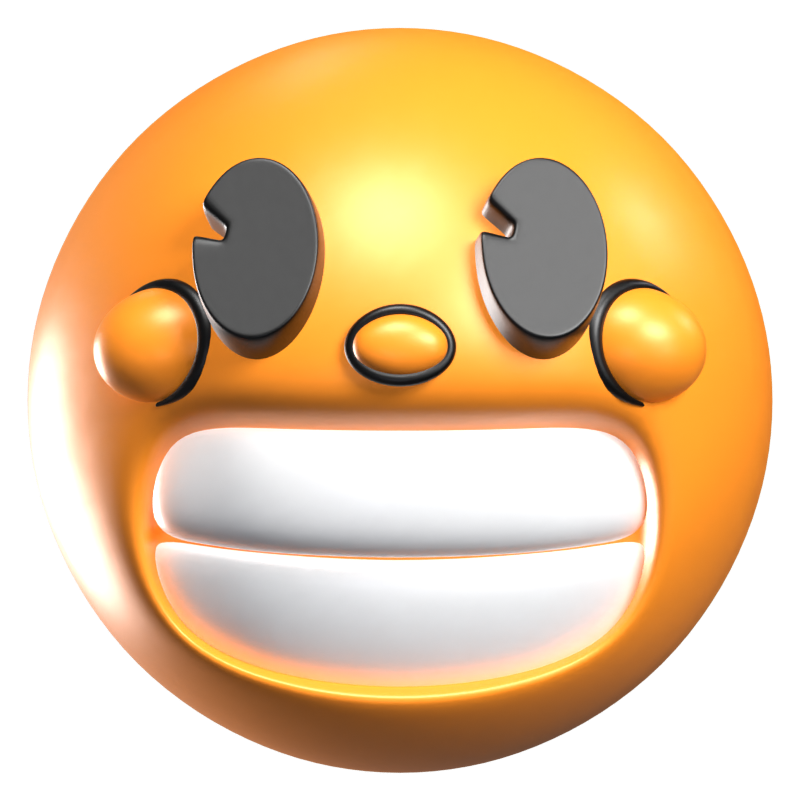 Fratzenhaftes Gesicht 3D Retro Emoji Icon