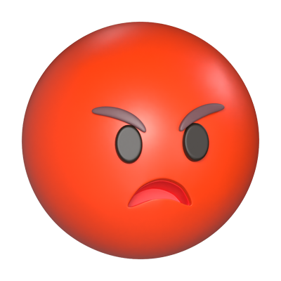 Angry 3D Face Icon 3D Graphic