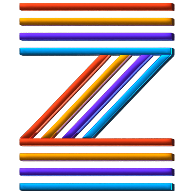 Z Letter 3D Shape Parallel Lines Text 3D Graphic