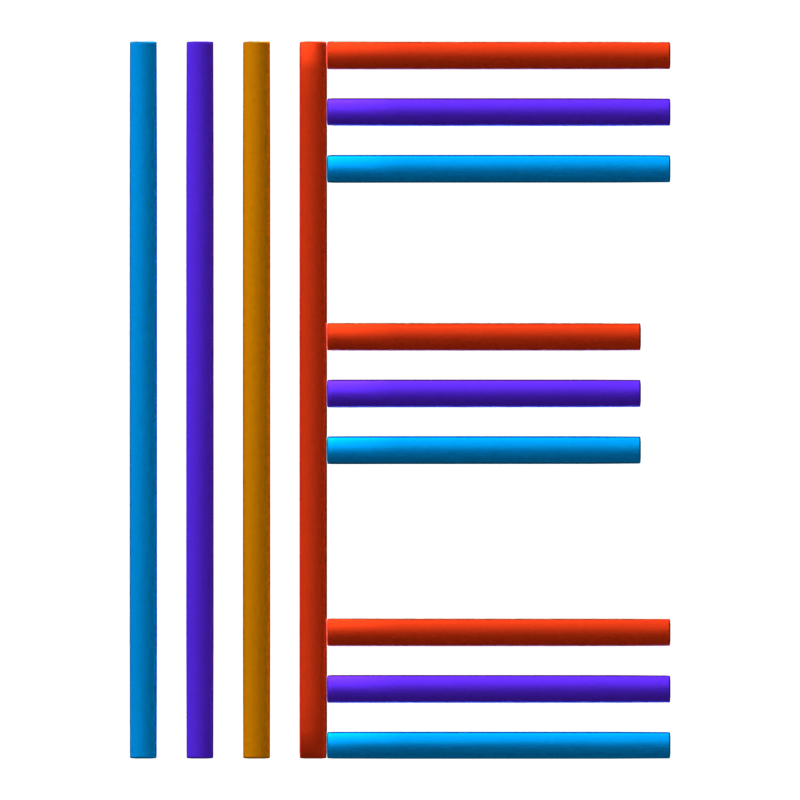 Letra E Forma 3D Líneas paralelas Texto 3D Graphic