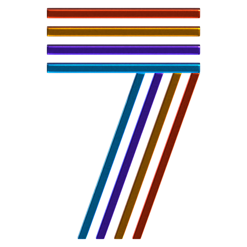 3D Número 7 Forma Líneas paralelas Texto 3D Graphic