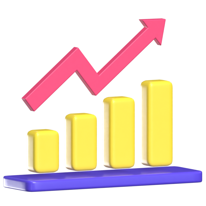 Icono animado en 3D de Growth Hacking 3D Graphic