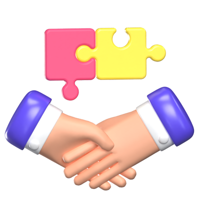 Strategic Partnerships 3D Animated Icon 3D Graphic