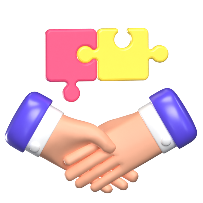 Strategic Partnerships 3D Animated Icon 3D Graphic