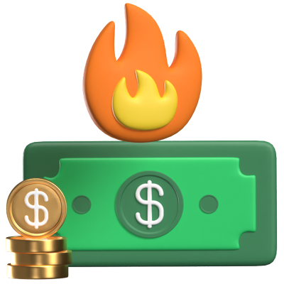 Burn Rate 3D Animated Icon 3D Graphic