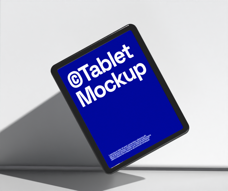 Tablet Mockup On White Background 3D Template