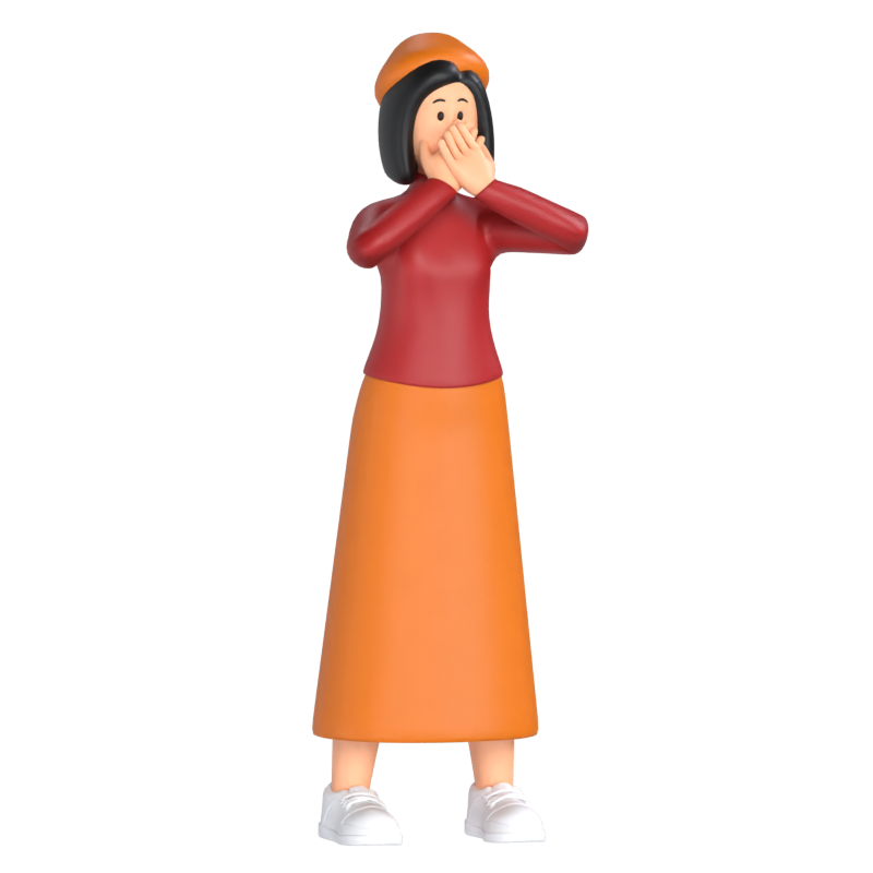 Woman Surprised 3D Graphic