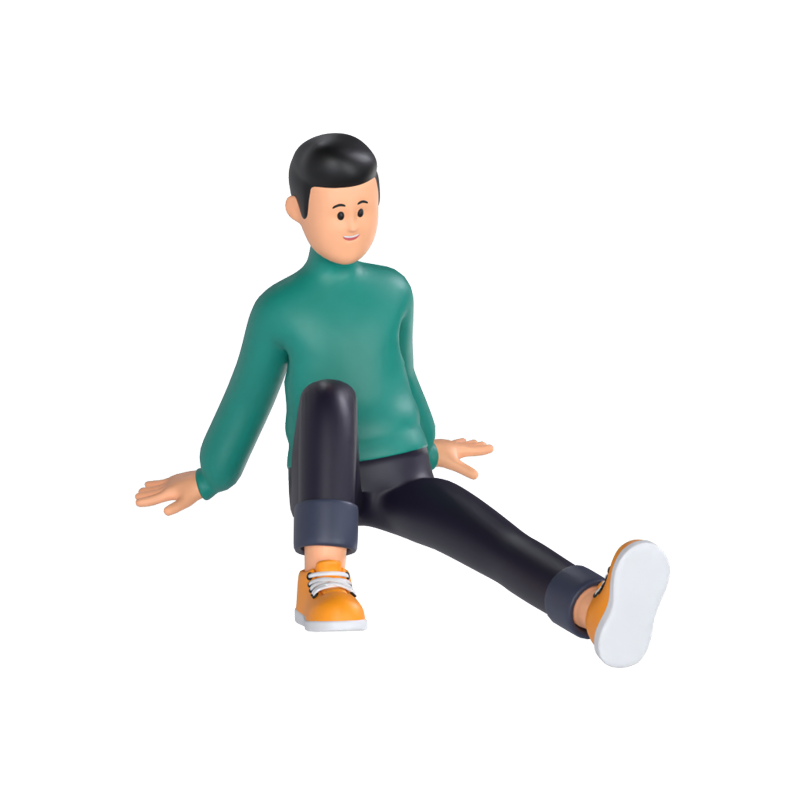 Man Sitting 3D Graphic