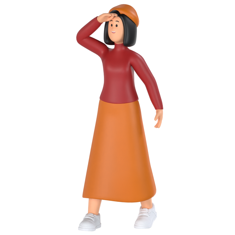 Woman Looking 3D Graphic