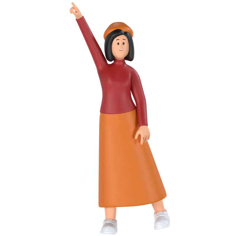 Woman Having An Idea 3D Graphic